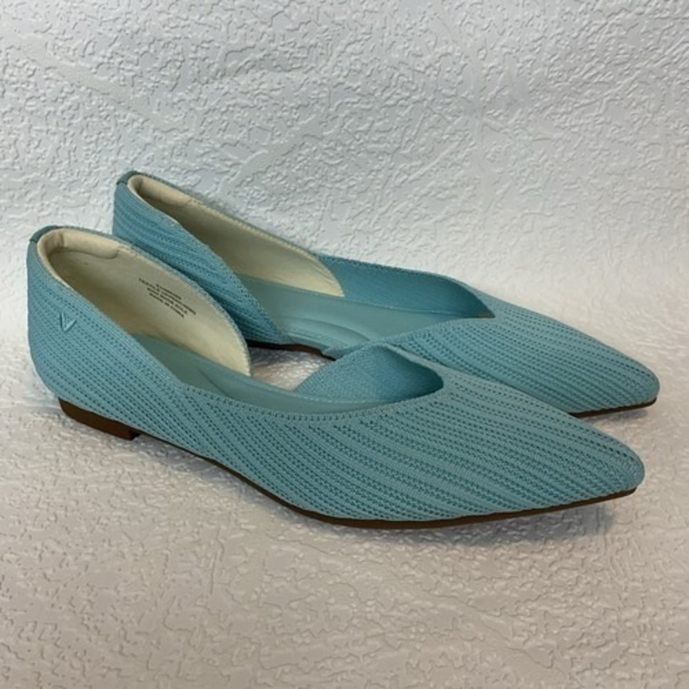 NWOT Vivaia Melia Pointed-Toe Knit‎ D'Orsay Comfortable Blue Flats Women 9 China - Picture 9 of 12